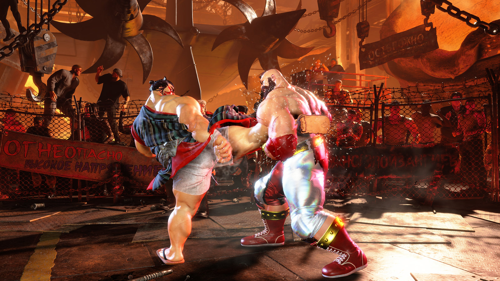 Zangief facing Ryu in Capcom's February 2023 Street Fighter 6 reveal. Context image; not a screenshot of the streamer's ranked run or proof of Modern controls.